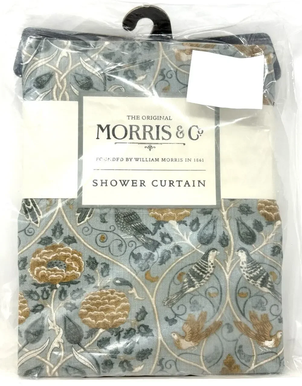 William Morris & Co Shower Curtain 72x72” Green Seasons By May Botanical Birds